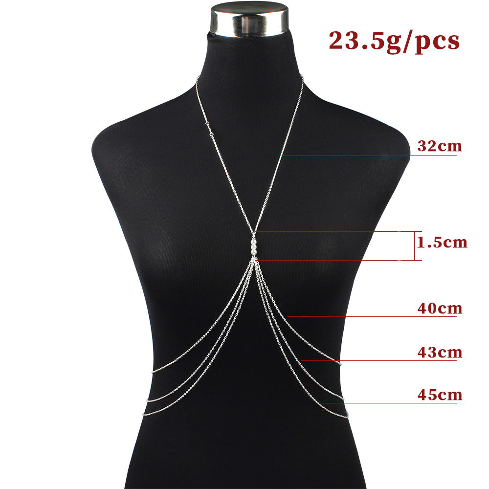 Women's Alloy Plating Body Chains Pieces Integrated Necklaces