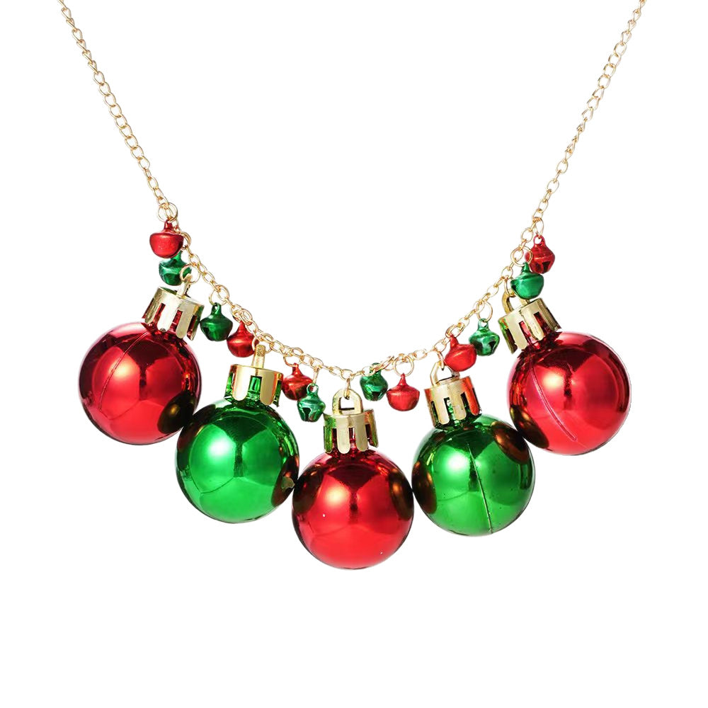 Women's Fashion Jingling Bell Three-piece Bulb Thick Collar Earrings
