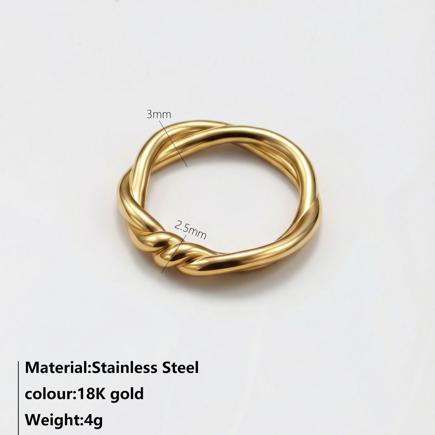 Simple Twist Female Design Index Finger Ring