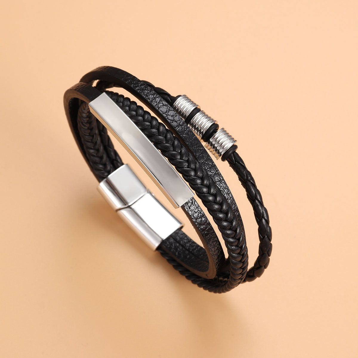 Women's Magnetic Buckle Silicone Imitation Leather Rope Bracelets