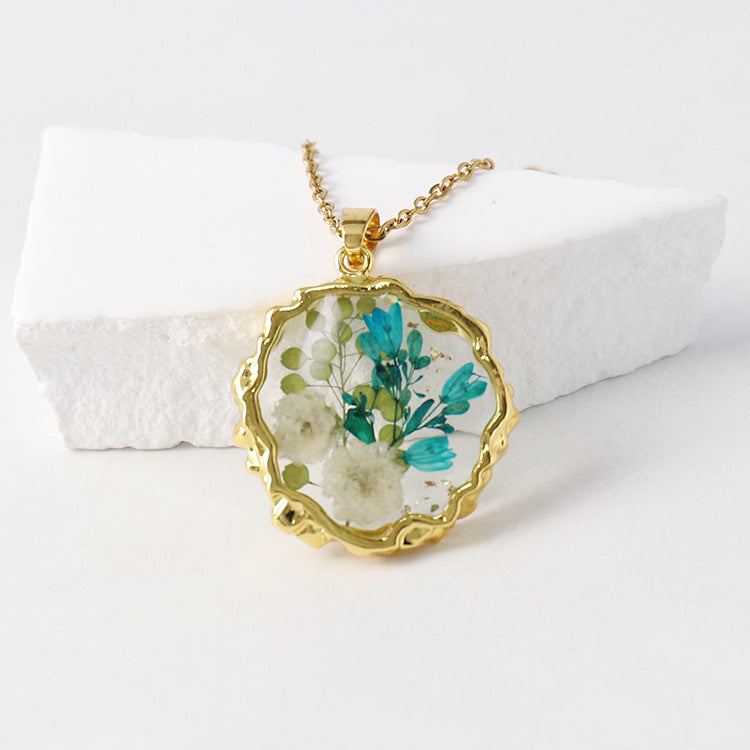 Flower Eternal Real Ornament Transparent Resin Pendants