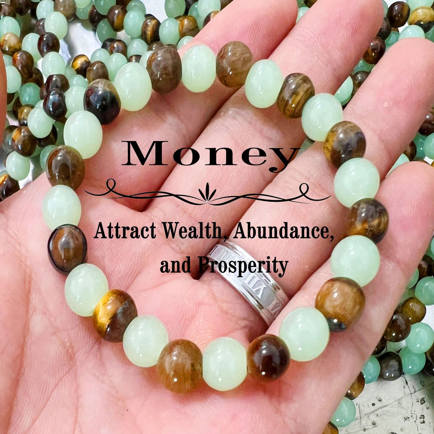 Tigereye Natural Stone Beaded Crystal Unisex Bracelet