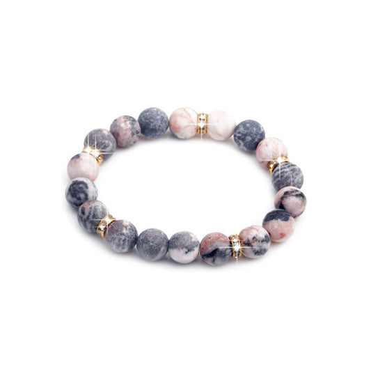 Classy Pink Zebra Hoop Elastic Beaded Bracelet