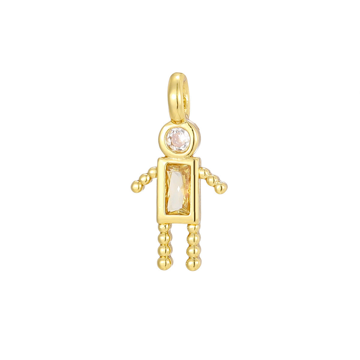 Mini For Boys Copper Plated Real Gold Micro Inlaid Zircon Pendants