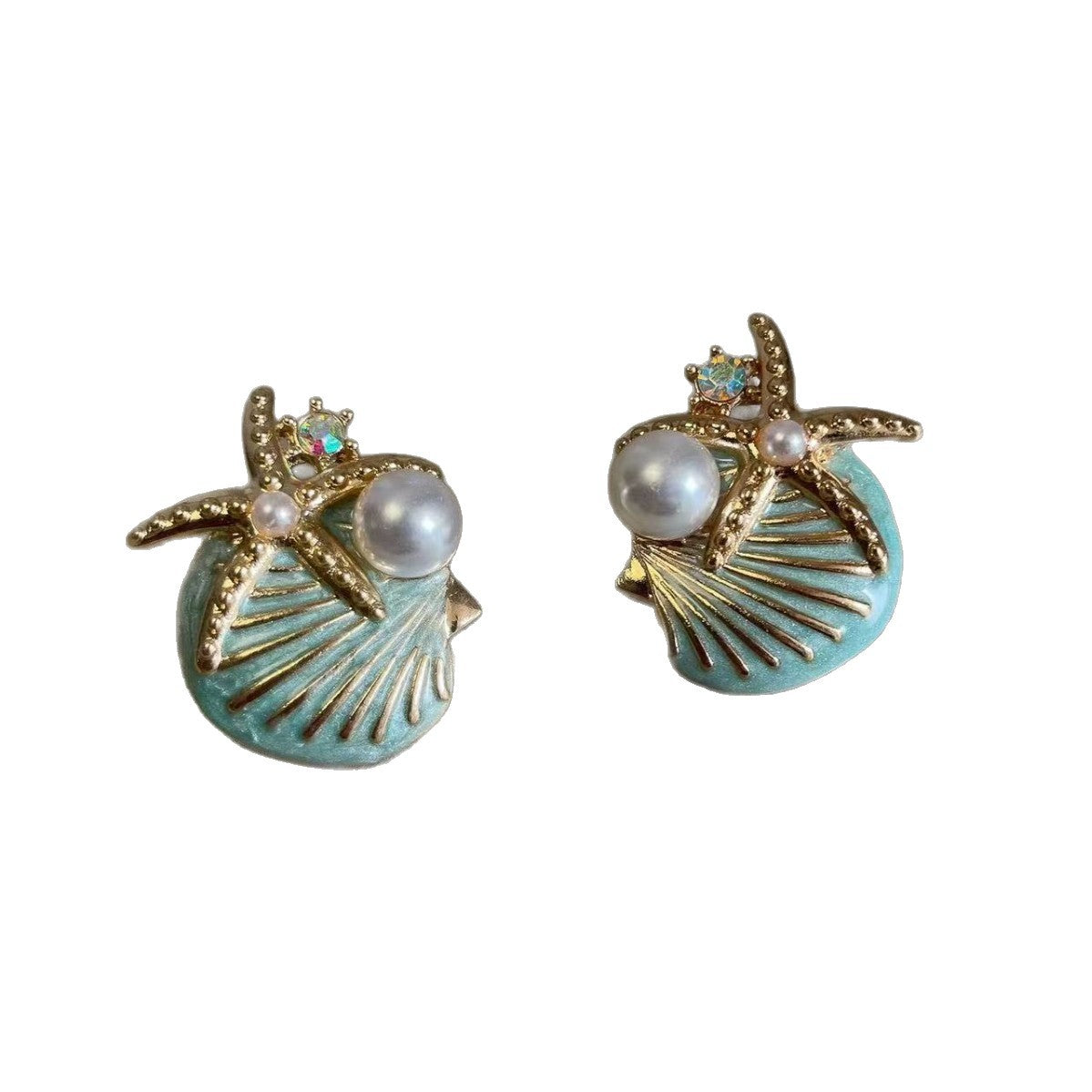 Women's Coral Secret Vacation Style Shell Starfish Pearl Marine Necklace