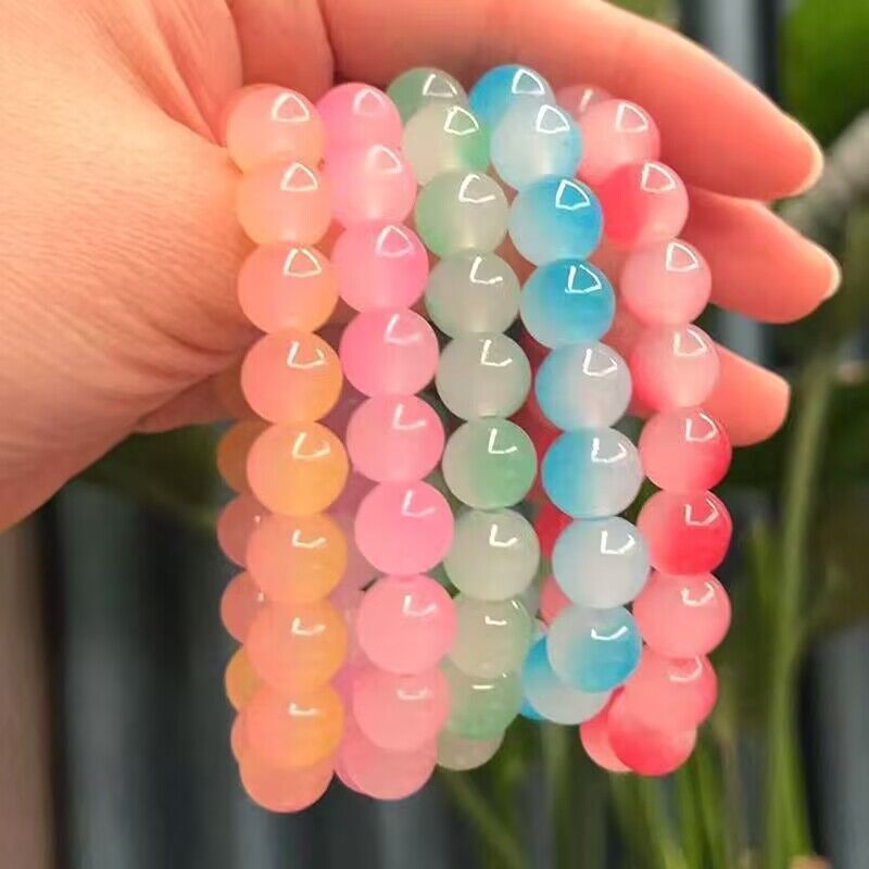 Transparent Gradient Color Hand Catenary Plate Jelly Beads Imitation Bracelet