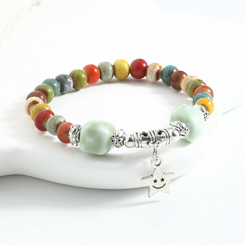 Ethnic Style Ceramic Beaded Artistic Ancient Bracelet