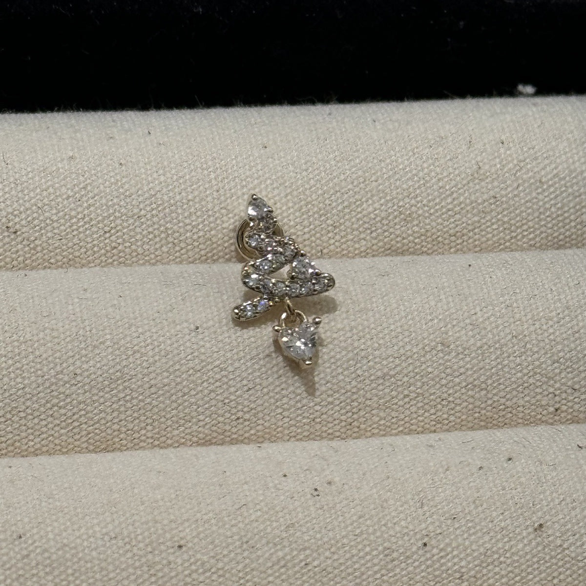 Women's Light Coffee Gold Collection Series Minimalist Zircon Ear Earrings