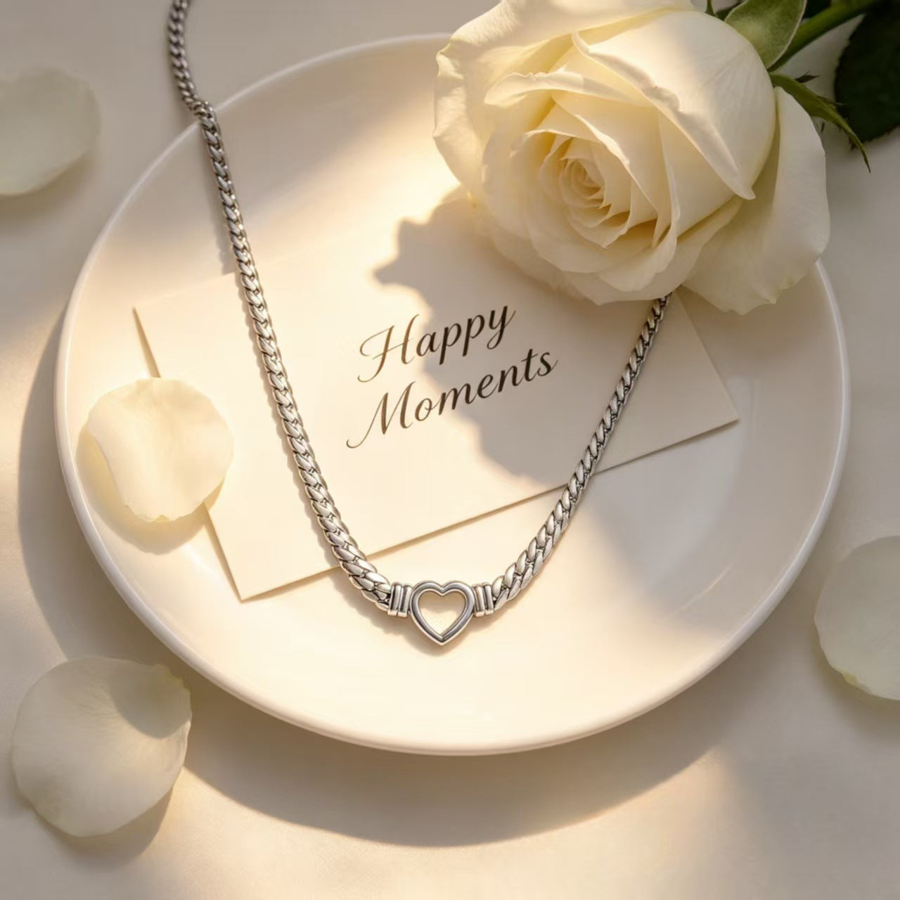 Love Cuban Link Chain Hollowed Heart Shape Bracelets