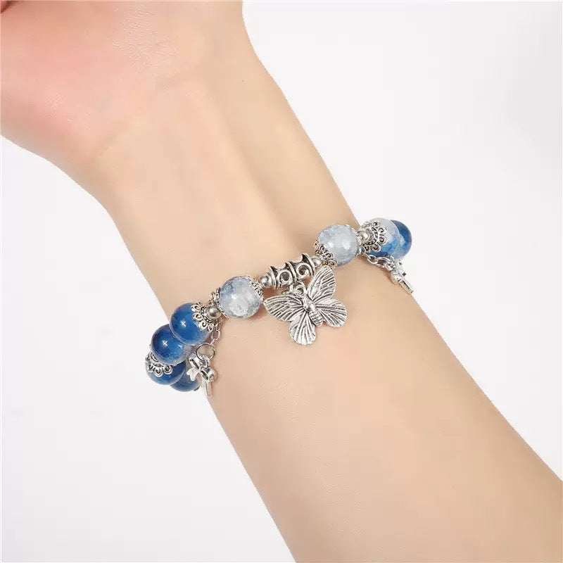 Mori Style Star Sea Antique Sier Butterfly Beaded Bracelets