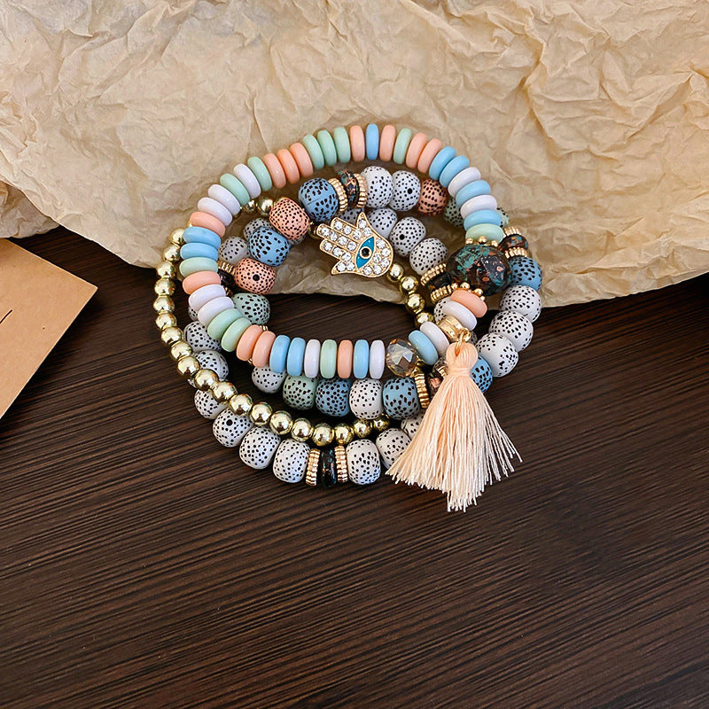 Women's Bohemian Style Ebony Beaded Vintage Ethnic Bracelets