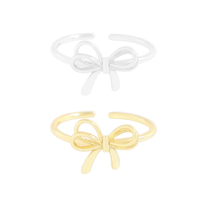 Women's Special Interest Light Luxury Design Bow Rings