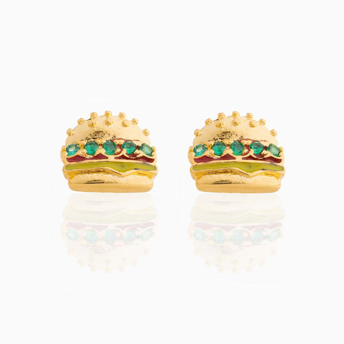 Hamburger Series Exquisite Real Gold Color Rings