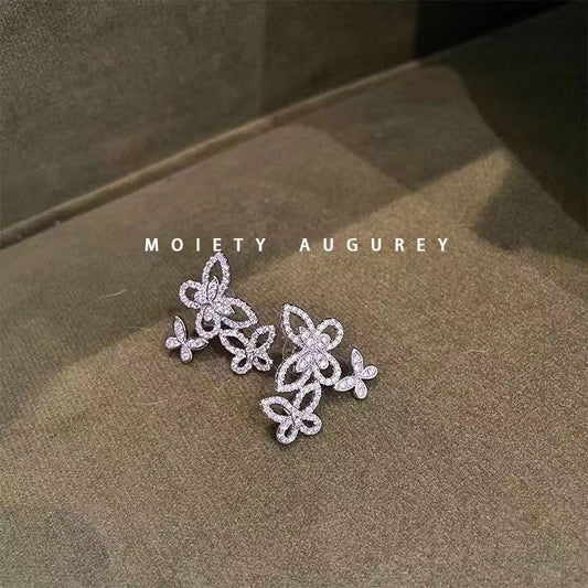 Zircon Butterfly Design Temperament Wild Fashion Mini Stud Earrings