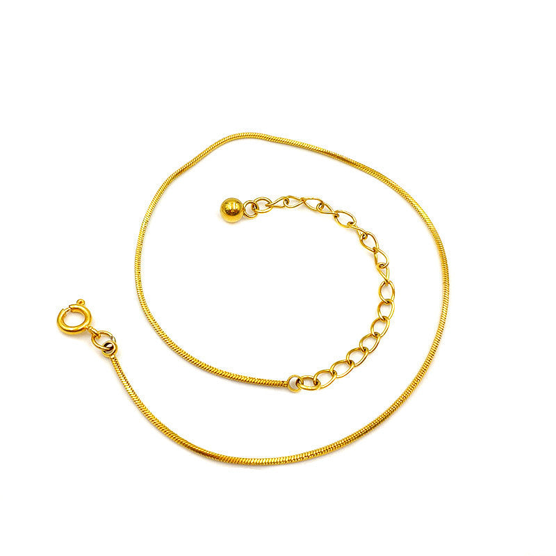 Steel Gold-plated Small Square Snake Anklet Bracelets