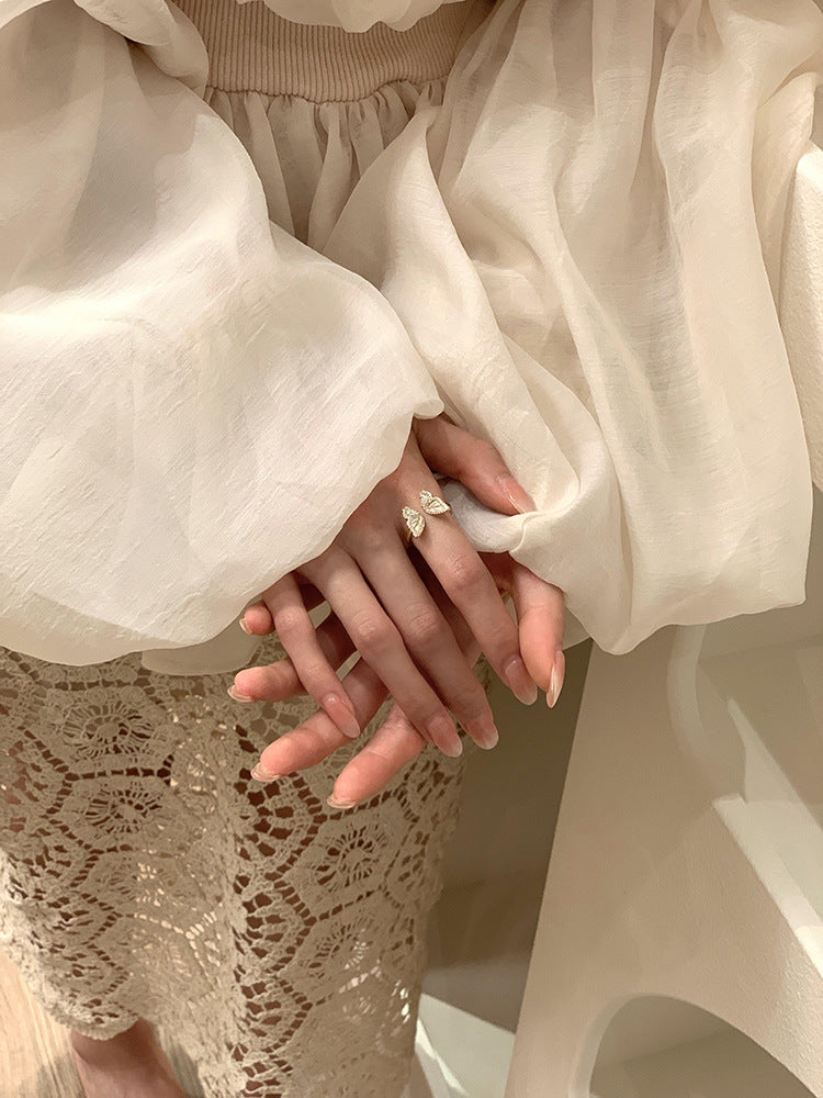 Women's Fairy Butterfly Flower Open Fashion Personality Affordable Luxury Niche Exquisite Rings
