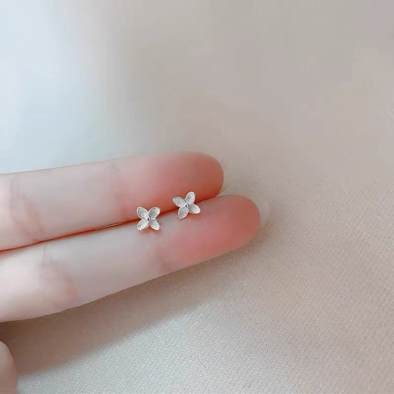 Sier For Female Fashionable Simple Small Earrings