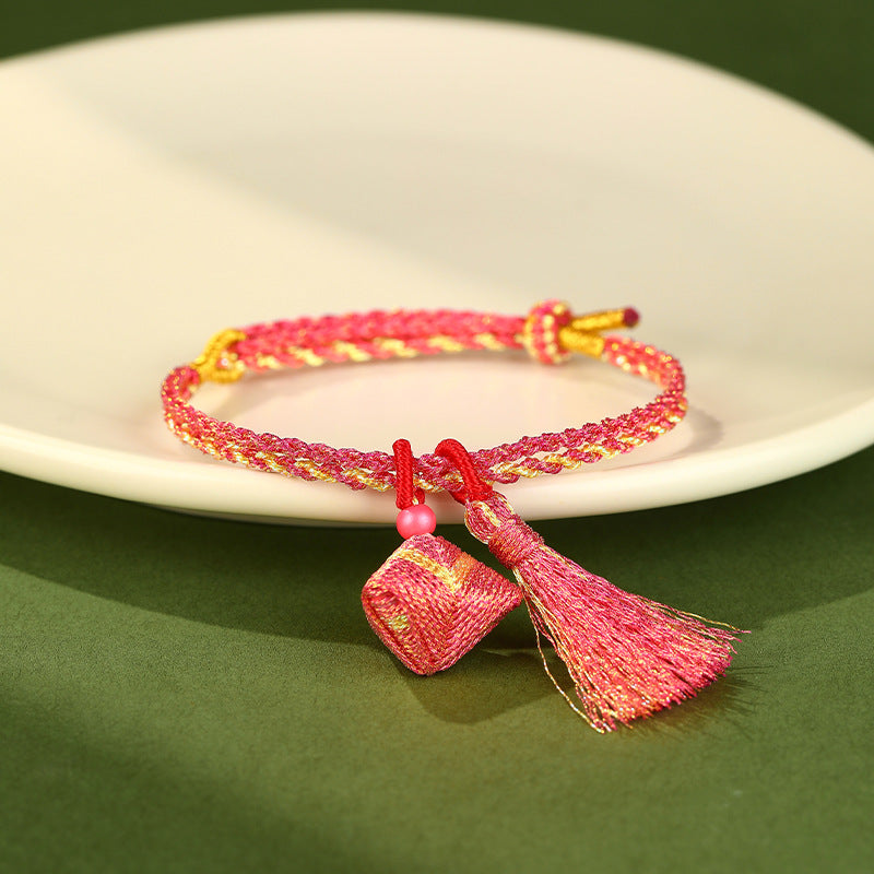 Festival Colorful Rope Ethnic Style Hand-woven Adult Small Sachet Carrying Bracelet