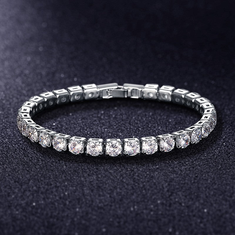 Women's Copper Micro Inlaid Zircon High-grade Light Luxury Simple Tennis Bracelets