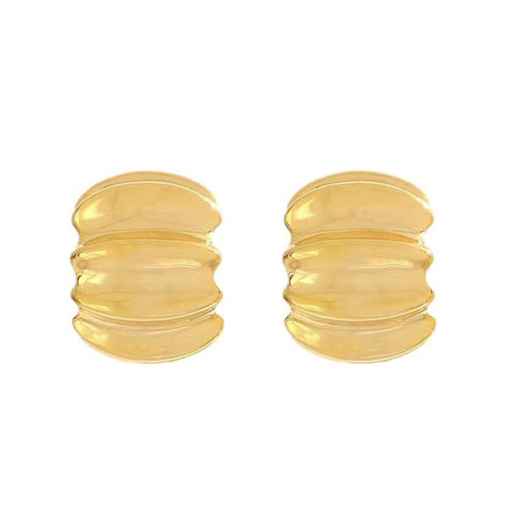Gold Niche Design Premium Ear Elegance Retro Circle Earrings