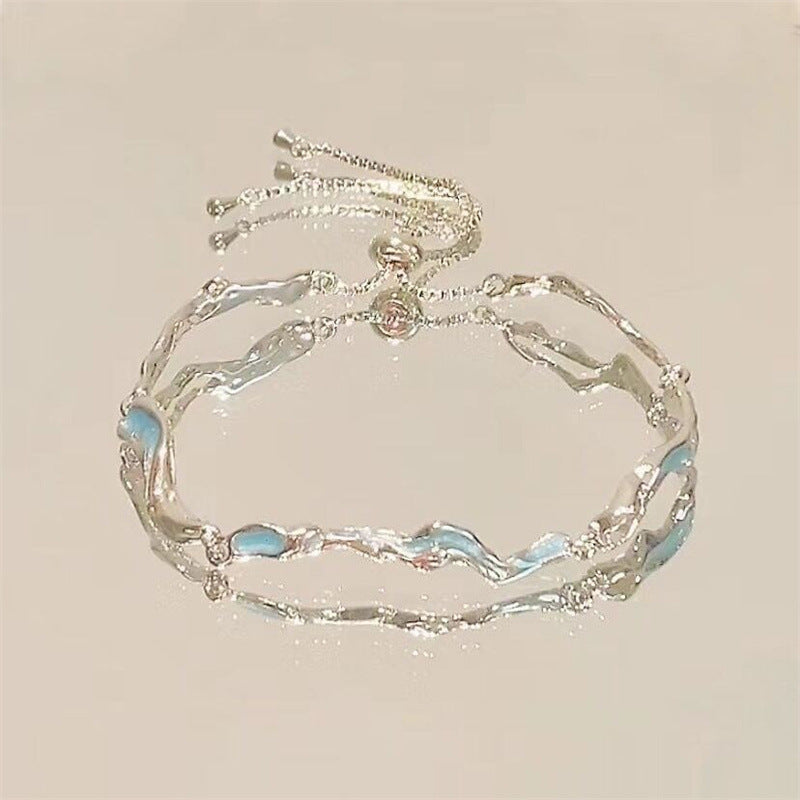 Women's Pearl Flower Refined Rhinestone Bow Love Style Bracelets