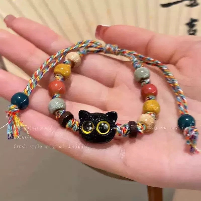 Wooden Beaded Lotus Chinese Zen Niche Vintage Bracelets