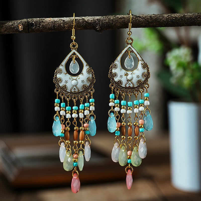 Fringe Spring Holiday Ethnic Colorful Yunnan Earrings