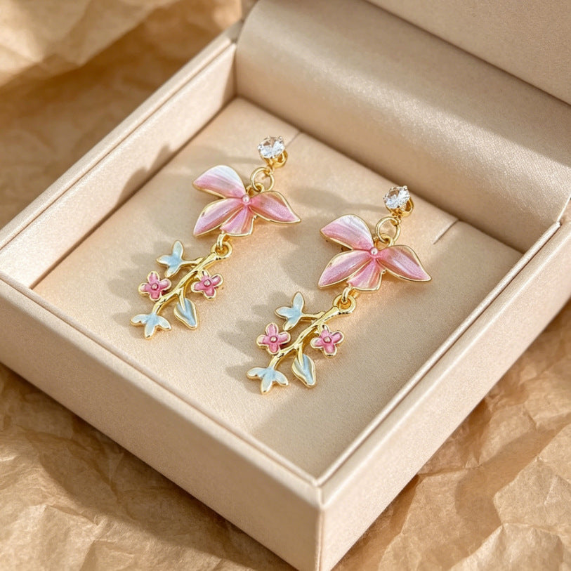 Temperament Inlaid Zircon Delicate Pearl High-grade Light Luxury Korean Style Stud Earrings