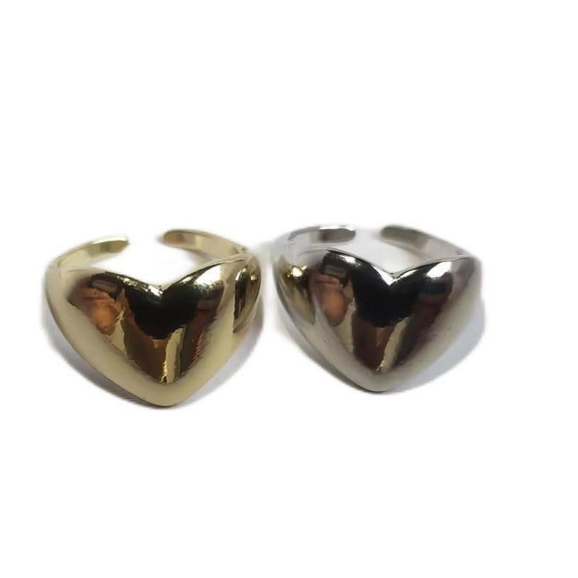 Wide Face Love Design Open Personalized Rings