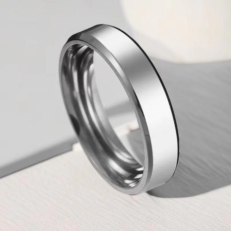 Women's & Men's Stainless Steel Simple Fashion Titanium Niche Rings