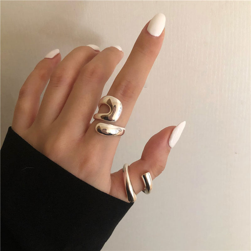 Exaggerated Geometry Female Sier Personalized Hip Rings