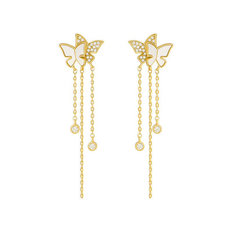 Women's Light Luxury Minority Long Tassel Butterfly For Graceful Earrings