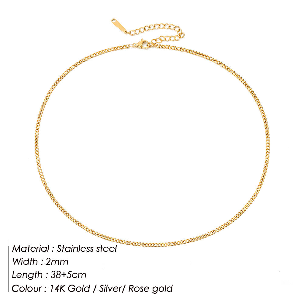 Women's & Men's Cuban Link Chain Stainless Steel Street Necklaces