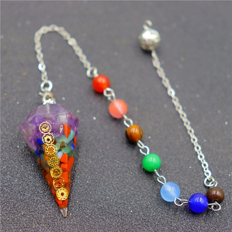 Gravel Resin Colorful Hexagonal Cone Hexagon Pendants