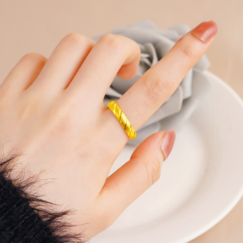 Gold Fashion Couple Light Luxury No Color Fading Meteor Ring