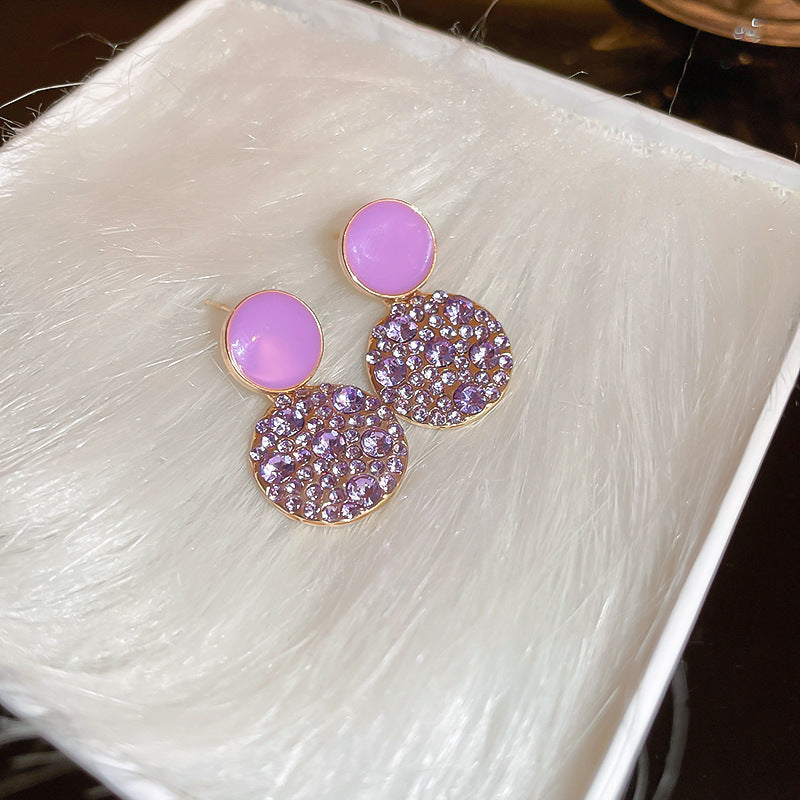 Needle Butterfly Enamel Vintage Court Style Delicate Light Luxury Earrings