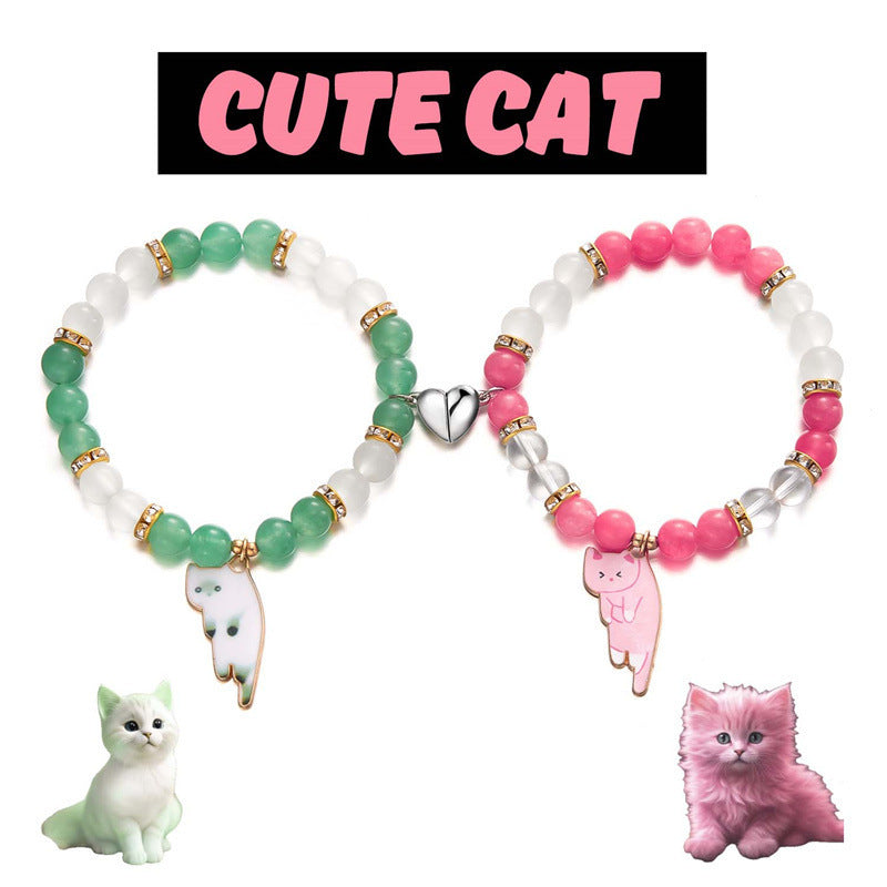 Beaded Cat Cute Two-piece Kitten Love Bracelets