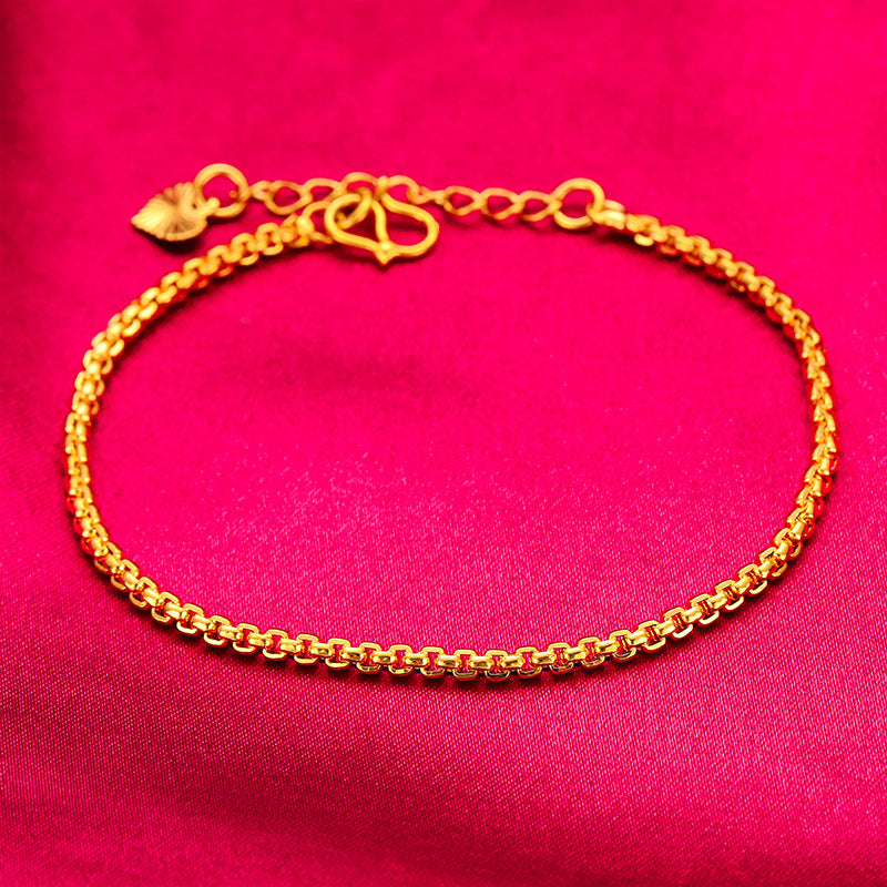 Women's Mold Simple Chopin Twist Flat Alluvial Live Bracelet