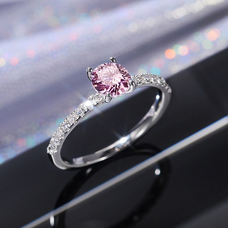 Women's Fashion Zircon Engagement Light Luxury Personality Ring