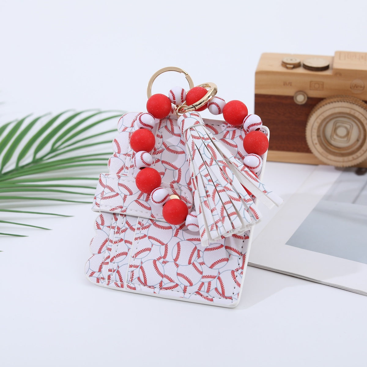 Sports Wooden Bead Card Holder Document Bracelets