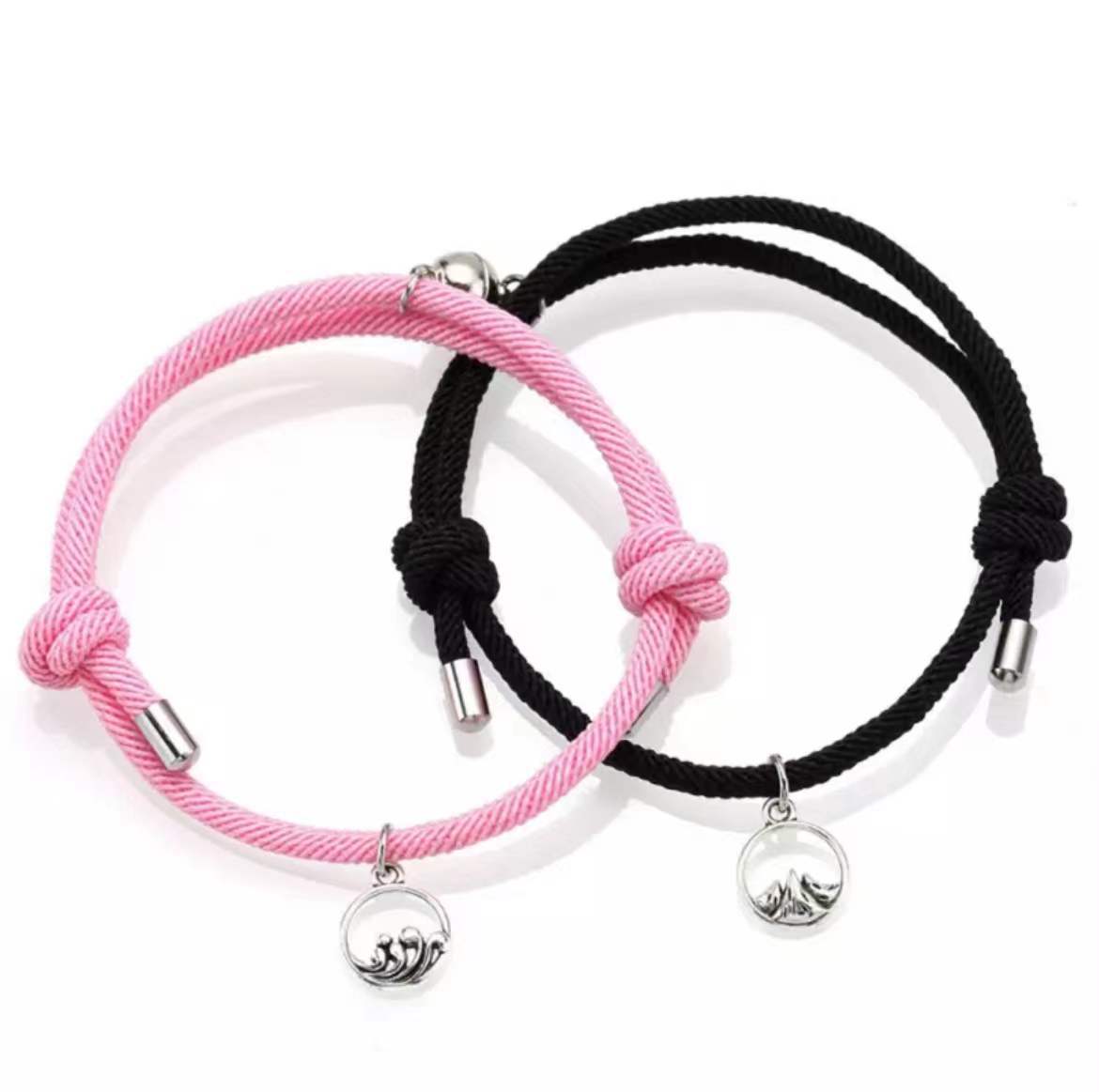 Alloy Sun Moon Oath Couple Magnet Bracelet