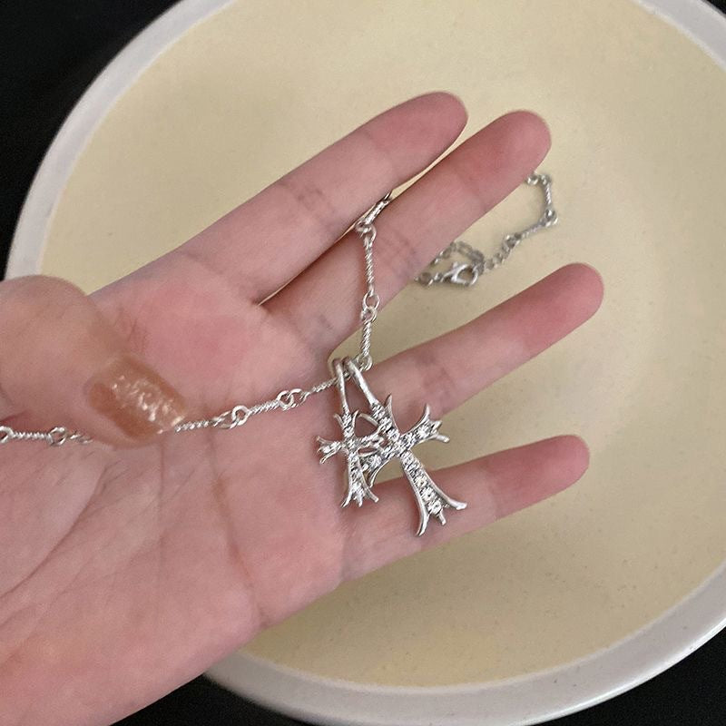 Women's Light Luxury Cross Long Cold Style Niche High-grade Sweet Necklace