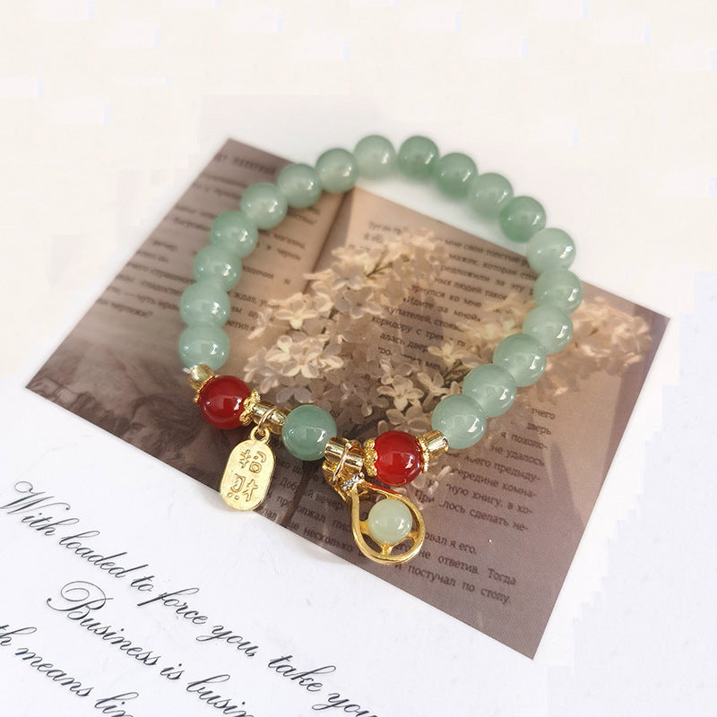 Four-leaf Clover Gold Silk Gourd High-grade Female Girlfriends Fresh Bracelets