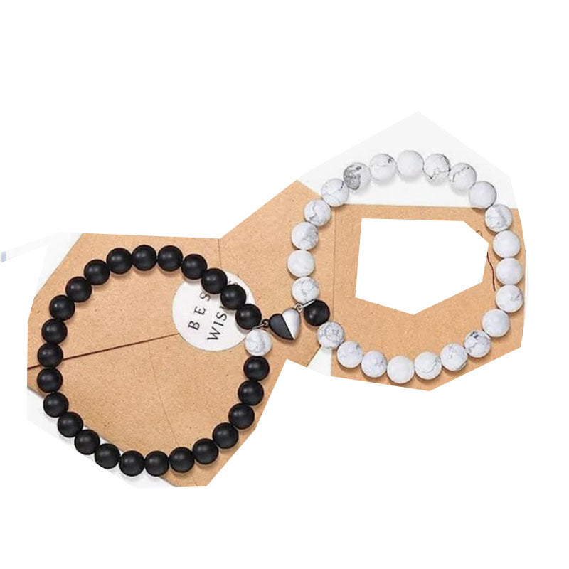 Powder Jade Love Magnetic Buckle Couple Bracelets