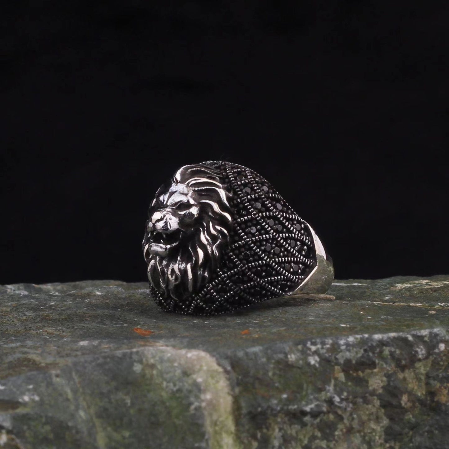 Ornament Gold Lion's Head Fashion Domineering Rings