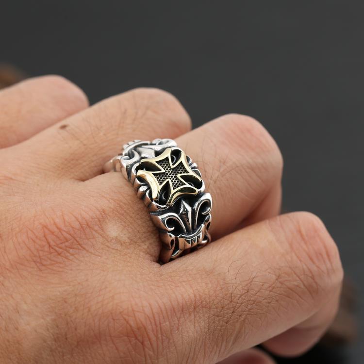 Cross Pattern Fashion Unique Design Geometric Rings