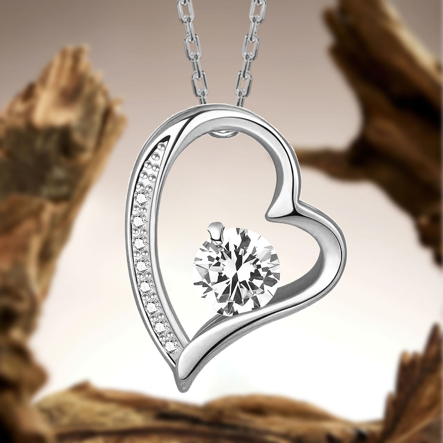 Women's Micro Inlaid Zircon Love Fashion Simple High-grade Necklace