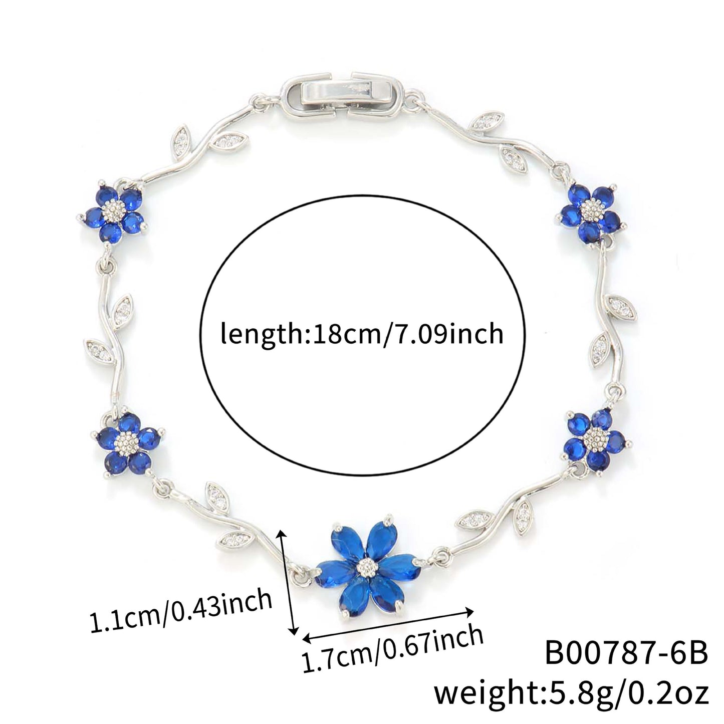 Petals Flower Leaf Zircon Design Personality Daily Birthday Bracelet