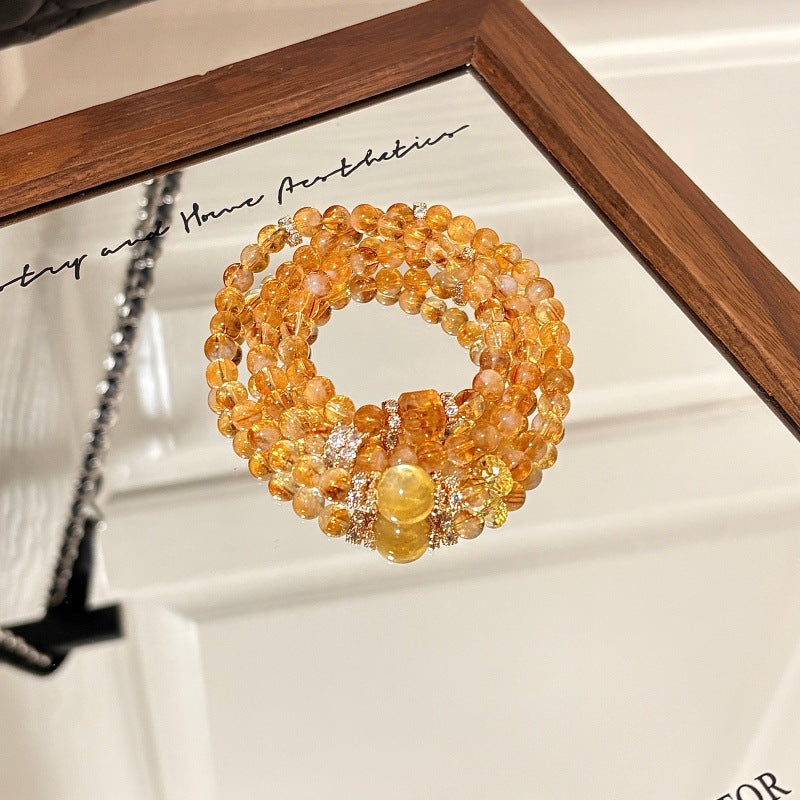 Natural Citrine Crystal Gold Lepidolite High-grade Bracelets