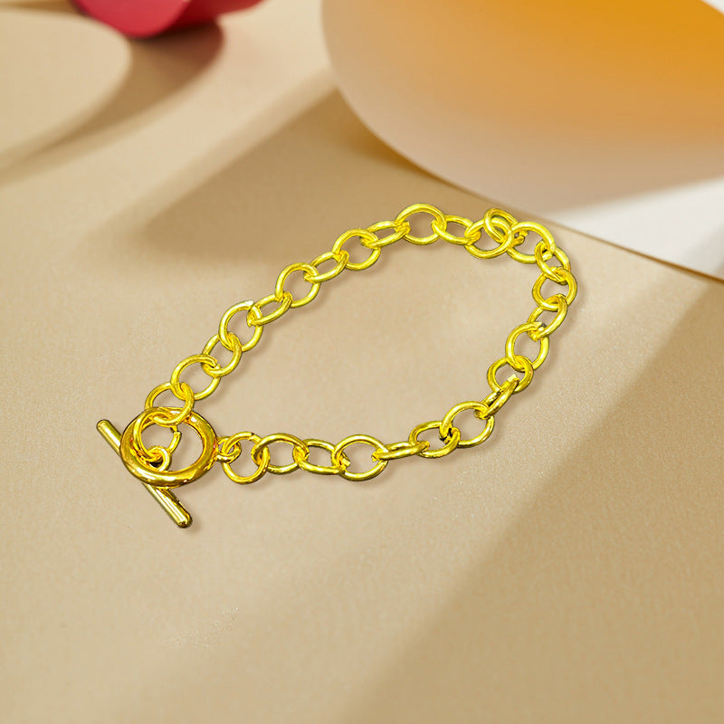 Women's Fashion Metal Plating Personality Buckle High Sense Bracelet